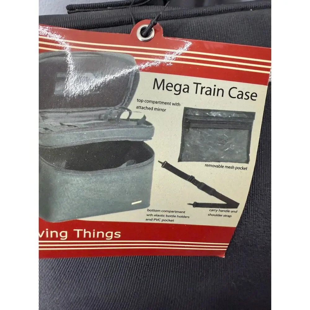 Mega Train Case Black Travel Soft Sided Black NEW